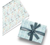 Glick Luxury Flat Wrap, Three Sheets of Double Sided Fishy Wrapping Paper, Perfect for Gift Wrapping for Birthdays, Perfect for Koi Carp Lovers, 50 x 70 cm when open, Turquoise