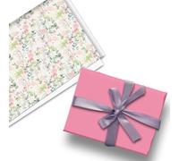 Glick Luxury Flat Wrap, Three Sheets of Double Sided Floral Wrapping Paper, Perfect for Birthdays, Weddings, Anniversarys and Other Occasions, Each Sheet 50 x 75 When Open, Pink & Multi-Coloured