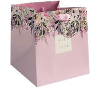 Glick Luxury Floral Gift Bag for Plants, Larger Design to Fit Plants in, 180w x 200h x 180d mm, Lilac