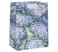 Glick Luxury Floral Medium Gift Bag, Hydrangea Design, for Birthdays and Celebrations for Her, 175w x 225h x 100d mm, Multi-Coloured