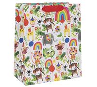 Glick Luxury Gift Bag, Jungle Animals Large Bag for Birthdays and Other Celebrations, Unisex Children, 260x315x135mm, Multi-Colour