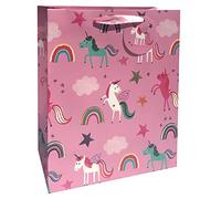 Glick Luxury Gift Bag, Celebration Gift Bag Unicorn Design for Birthdays and Other Occasions, 260x315x135mm, Pink