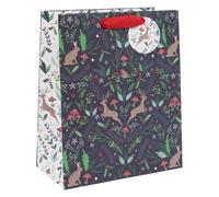 Glick Luxury Gift Bag Xmas, Large Enchanted Midnight Bag for Christmas Wrapping, Measures 31.5 x 26 x 13.5 cms, Navy/multi