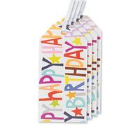 Glick Luxury Gift Tags, Pack of Four Happy Birthday Multicoloured Gift Tags, MTPS117