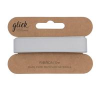 Glick Luxury Grey Gros Grain Ribbon 3 Metres in Length, for Gift Wrapping and Other Arts & Crafts, 1.6 cm x 3 metres