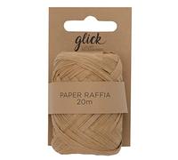 Glick Luxury Kraft Brown Paper Raffia Ribbon, 20 Metres in length, for Gift Wrapping and Other Arts and Crafts
