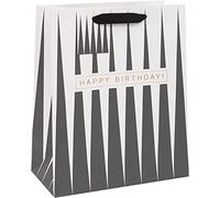 Glick Luxury Large Geo Design, Happy Birthday Bag, 260x315x135mm, Black & White
