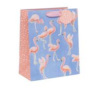 Glick Luxury Large Gift Bag, Flamingo, Recyclable Bag for Birthdays & Celebrations, 315 x 260 x 135 mm, Pink