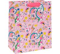 Glick Luxury Large Gift Bag, Paper Salad Juniors Girl Power Gift Bag, For Birthdays and Other Celebrations, 260x315x135mm, Multi-Colour