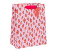 Glick Luxury Large Gift Bag, Sweet Strawberries Design for Her, 20 x 315 x 135 mm, Red & Pink
