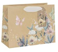 Glick Luxury Medium Gift Bag, Butterflies & Bees Bag for Birthdays and Other Celebrations, 225x175x100mm, Multi-Coloured