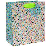 Glick Luxury Medium Gift Bag, Happy Birthday Blue Pattern Medium, Blue