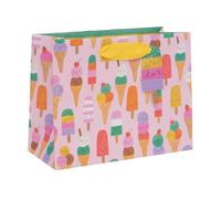 Glick Luxury Medium Gift Bag, Ice Cream Landscape Design for the Birthday Girl, 225 x 175 x 100mm, Multi-Coloured