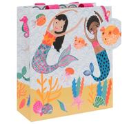 Glick Luxury Medium Gift Bag, Mermaids Design Bag for Girls, 200 x 225 x 100mm, Multi-Coloured