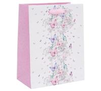 Glick Luxury Medium Gift Bag, Pizazz Butterfly Trail for Birthdays and Other Celebrations for Her, 175x225x100mm, Multi-Coloured