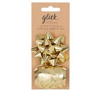 Glick Luxury Metallic Gold Bow and Curling Ribbon Multipack for Gift Wrapping, Arts & Crafts and All Celebrations, Gold