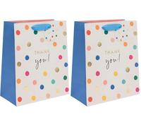 Glick Luxury Multi-Coloured Large 'Thank You' Gift Bag: Perfectly Sized for Generous Gifts, Expressing your Thanks to the Recipient. The Thank You Gift Bag Measures 260mm x 315mm x 135mm Deep