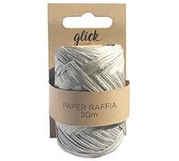 Glick Luxury Paper Raffia Ribbon for Birthdays, Other Celebrations & Arts & Crafts, 20 Metres, Grey
