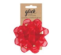Glick Luxury Confetti Satin Bow for Birthdays, Valentine, Christmas, and Other Occasions, Red