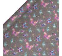 Glick Luxury Roll Wrap, Butterflies, Wrapping Paper 4 metres x 70 cms, Suitable for Birthdays & Other Celebrations