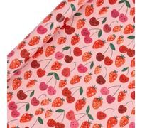 Glick Luxury Roll Wrap, Cherry Strawberries, Wrapping Paper 4 metres x 70 cms, Suitable for Birthdays & Other Celebrations
