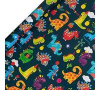 Glick Luxury Roll Wrap, Dinosaur Wrapping Paper, Perfect for Gift Wrapping, Birthday Dinosaur Wrapping Paper, Wrapping Paper for Boys 2M x 700MM, Multi-colour,Blue