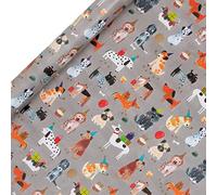Glick Luxury Roll Wrap, Dog Lovers Wrapping Paper, Perfect for Gift Wrapping Presents of all Shapes and Sizes, Dogs Roll Paper, 4 metres x 70 cm, Grey