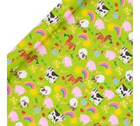 Glick Luxury Roll Wrap, Farmyard Gift Wrapping Paper, 2m x 70 cm, Suitable for Birthdays and Other Occasions, Blue & Red
