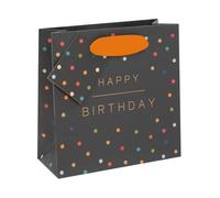 Glick Luxury Small Gift Bag, Happy Birthday Spots, PS Sweetie Gift Bag, Multi-Colour, 140w x 140h x 60d mm (GST24)