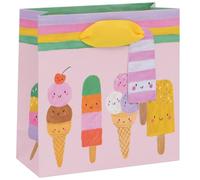 Glick Luxury Small Gift Bag, Ice Cream Design Bag for Gifts for a Girl, 140x140x60mm, Pink