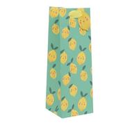 Glick Luxury XL Gift Bag for Bottles, Lively Lemons Gift Bag, Suitable for Birthdays and Other Occasions.