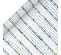 Glick - Meadow Whisper Just for You Wrapping Paper Roll, for Birthdays and Other Celebrations, Gift Wrapping, Arts & Crafts, 4 metres x 70 cm, Blue, White & Green