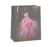 Glick Medium Gift Bag, Beautiful Lady, 225 x 200 x 100 mm, Luxury Recyclable Bag for Birthdays & Celebrations