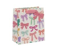 Glick Medium Gift Bag, Bow Babes, 225 x 200 x 100 mm, Luxury Recyclable Bag for Birthdays & Celebrations