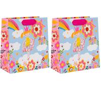Glick Medium Gift Bag, Fairy Princess, 225 x 200 x 100 mm, Luxury Recyclable Bag for Birthdays & Celebrations (Pack of 2)