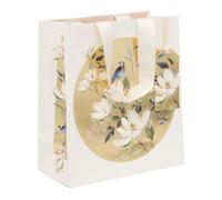Glick Medium Gift Bag - Gilded Magnolia Floral Design - 200 x 225 x 100mm, M