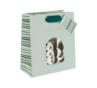 Glick Medium Gift Bag, Panda Cuddles, 225 x 200 x 100 mm, Luxury Recyclable Bag for Birthdays & Celebrations