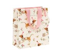 Glick Medium Gift Bag, Sausage Dog Floral, 225 x 200 x 100 mm, Luxury Recyclable Bag for Birthdays & Celebrations