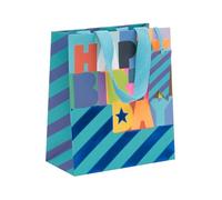 Glick Medium Gift Bag, Vivid Cobalt, 225 x 200 x 100 mm, Luxury Recyclable Bag for Birthdays & Celebrations, Blue