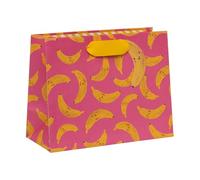 Glick Medium Landscape Gift Bag, Go Bananas, 175 x 225 x 100 mm, Luxury Recyclable Bag for Birthdays & Celebrations