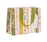 Glick Medium Landscape Gift Bag, Linea Floral, 175 x 225 x 100 mm, Luxury Recyclable Bag for Birthdays & Celebrations