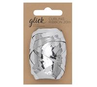Glick Metallic Silver Curling Ribbon for Gift Wrapping, Arts & Crafts, Birthdays, Valentine's, Christmas, 20 Meters