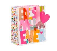 Glick Mother's Day Gift Bag, Medium Size, Best Mum Ever, Bright & Colourful, for Mum on her Birthday and Mothers Day, 20 x 22.5 x 10 cms, Bright Multi