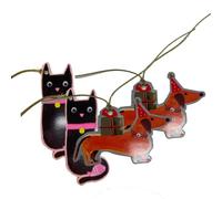 Glick Pack of 4 Gift Tags, 2 Cats / 2 Dogs Multipack Labels Featuring Cats and Dogs, for use in Gift Wrapping MTPS40