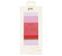 Glick Patterned Tissue Paper - Birthday Stripe Pink - 500 x 750mm - 4 Sheets