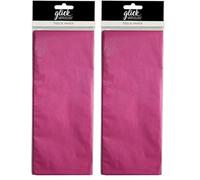 Glick Plain Luxury Tissue Wrapping Paper 4 Sheets, for Gift Wrapping and Arts & Crafts, Measures 75 x 50 cms When Opened, Hot Pink (Pack of 2)