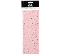 Glick Printed Patterned Luxury Tissue Paper, Four Sheets 70 x 50 cms When Opened, Stars Baby Pink