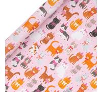 Glick - Purrfect Pussycats Wrapping Paper Roll, for Birthdays and Other Celebrations, Gift Wrapping, Arts & Crafts, 4 metres x 70 cm, Pink