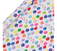 Glick RJ21 Luxury Roll Wrap, Balloons Happy Birthday Wrapping Paper, Perfect for Gift Wrapping, Birthday Wrapping Paper, 2M x 700MM