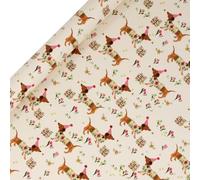 Glick Roll Wrap, Birthday Sausage Dog Floral, Wrapping Paper 4 metres x 70 cms, Suitable for Birthdays & Other Celebrations